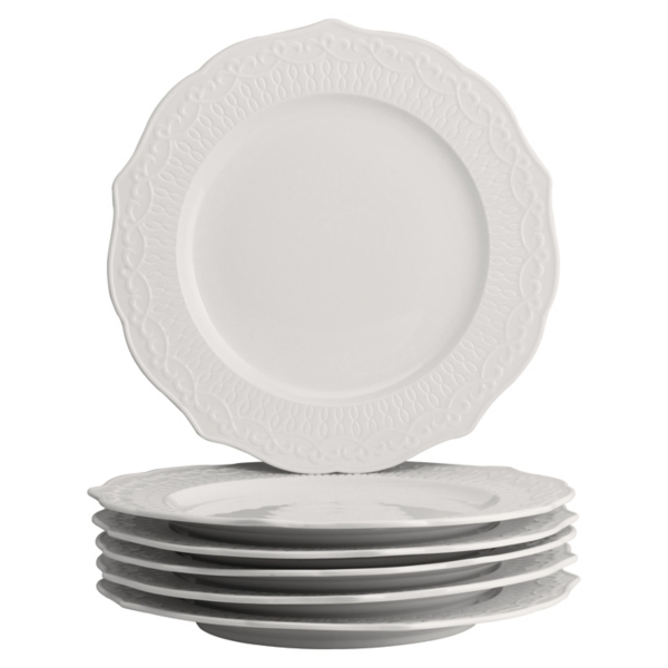 White Scalloped Edge Dinner Plates, Set of 6 Kirklands Home