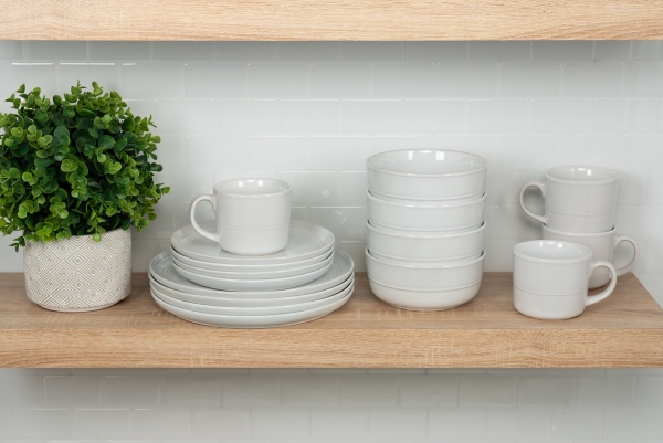 White Double Line 16-pc. Dinnerware Set