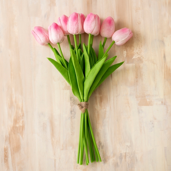 Pink Real Touch Tulip Bouquet