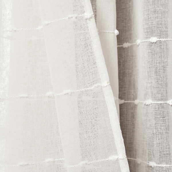 Sheer White Textured Curtain Panel Set, 84 in