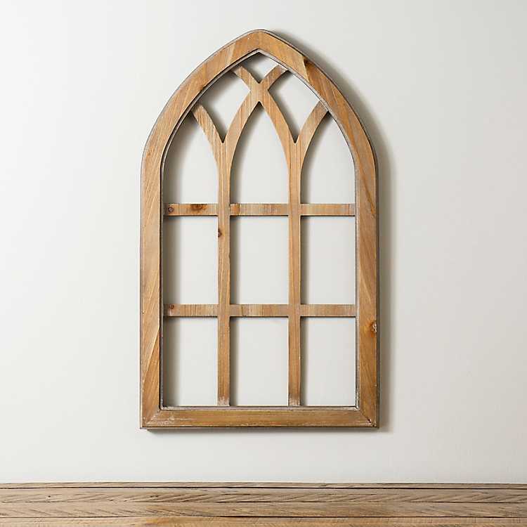 Antique Arch Window Frame Wood Wall, Antique Window Frame Mirror
