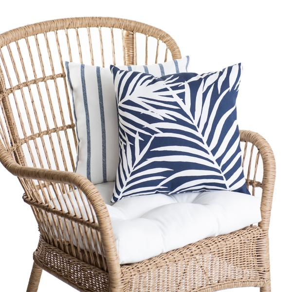 Navy Tropical Stripe Outdoor Pillows, Set of 2 | Kirklands Home