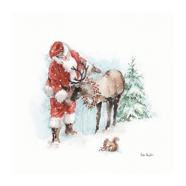 Magical Holidays Santa Reindeer Canvas Art Print