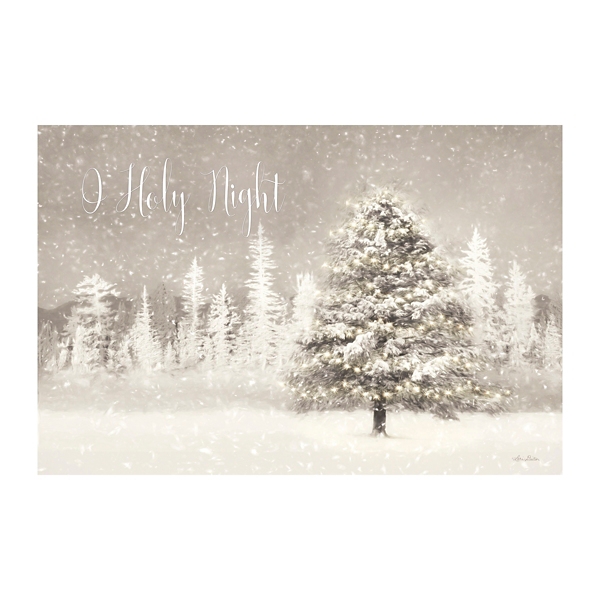 O Holy Night Snowy Tree Canvas Art Print