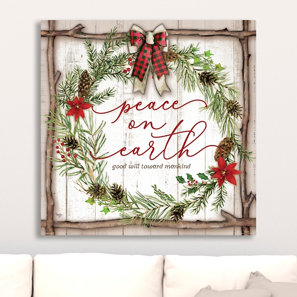 Peace On Earth Wreath Canvas Art Print