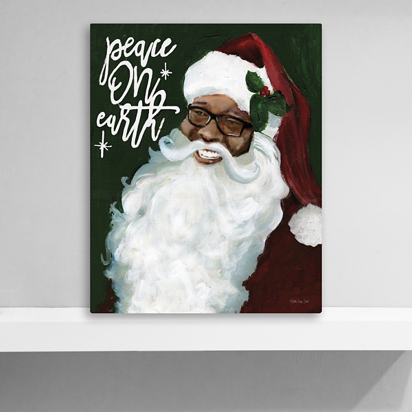 Peace On Earth Santa Canvas Art Print