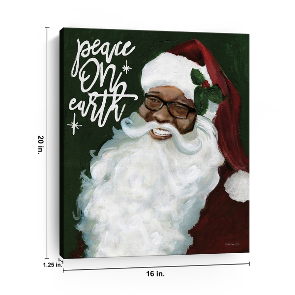 Peace On Earth Santa Canvas Art Print