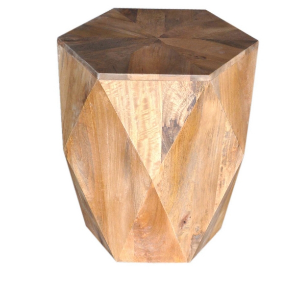 Geometric side deals table wood