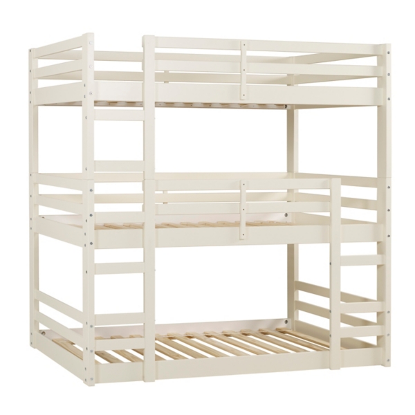 wooden triple bunk bed