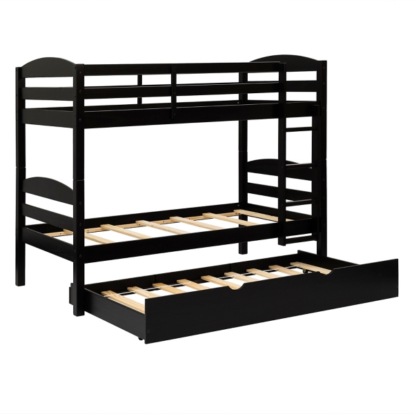 black bunk bed with trundle