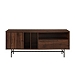 Dark Walnut Modern Record Storage TV Stand