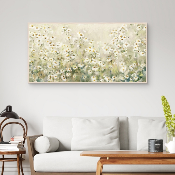 Daytime Daises Framed Canvas Art Print