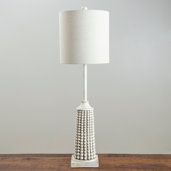 Beaded Base Buffet Lamp Ivory 32H Resin Kirkland s Home
