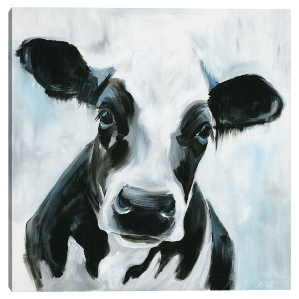 Black And White Cow Portrait Canvas Art Print Kirklands