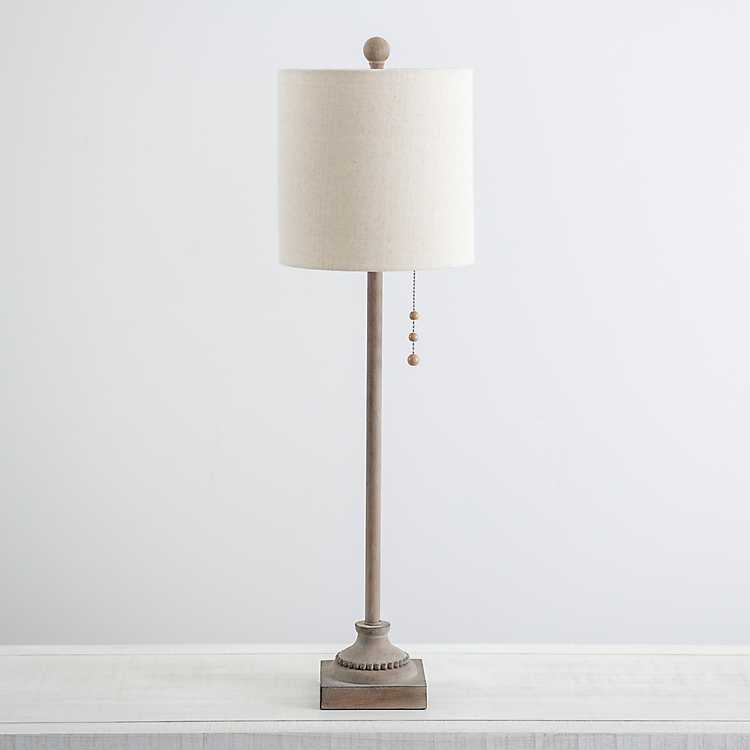 Gray Wash Beaded Candlestick Buffet, What Is A Buffet Table Lamp Used For