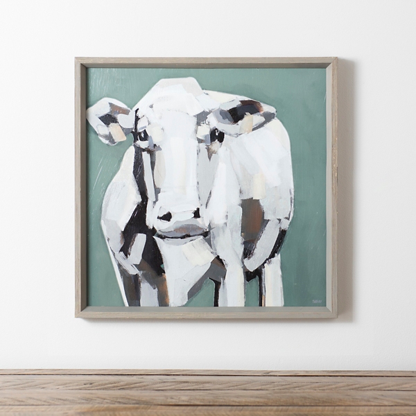 Sage Modern Cow Framed Art Print Kirklands Home