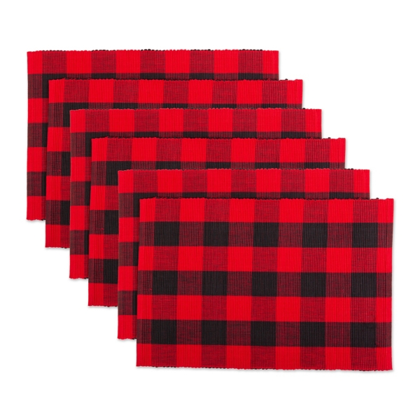 Red and Black Buffalo Check Placemats, Set of 6 Kirklands Home