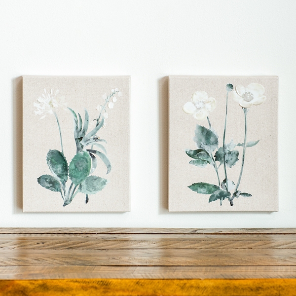 Linen Botanicals Canvas Art Prints, Set of 2