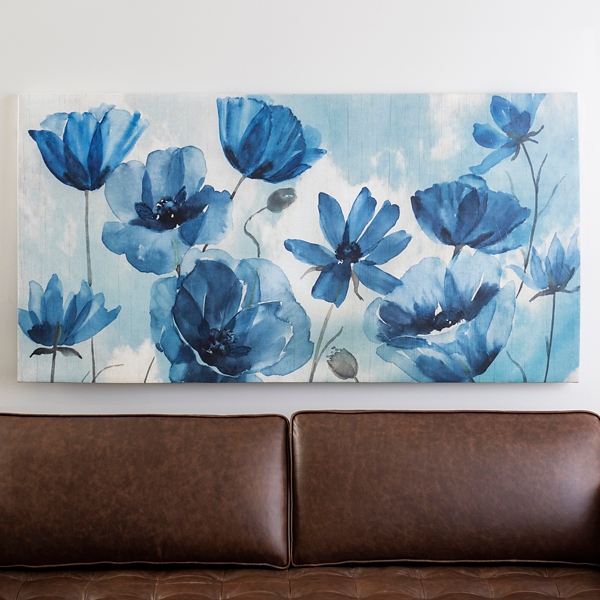 Blue Floral Canvas Art Print | Kirklands Home