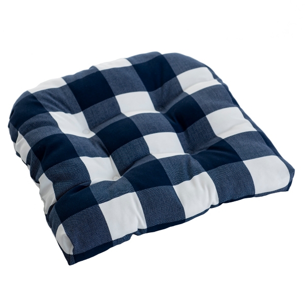 Navy Buffalo Check Print Outdoor Chair Cushion Kirklands Home