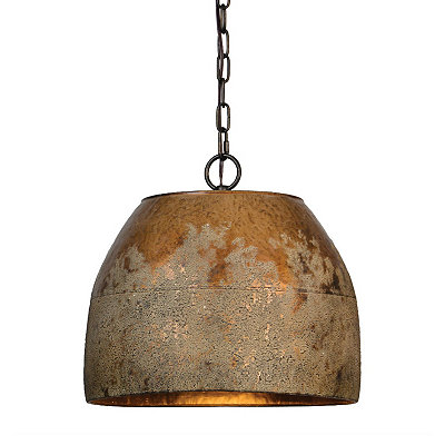Washed Gold Metal Dome Pendant Light, Gray, 12H x 14 | Kirkland's Home