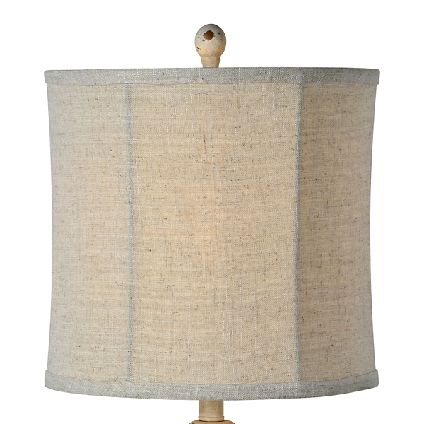 Antique Ivory Distressed Table Lamps, Set of 2