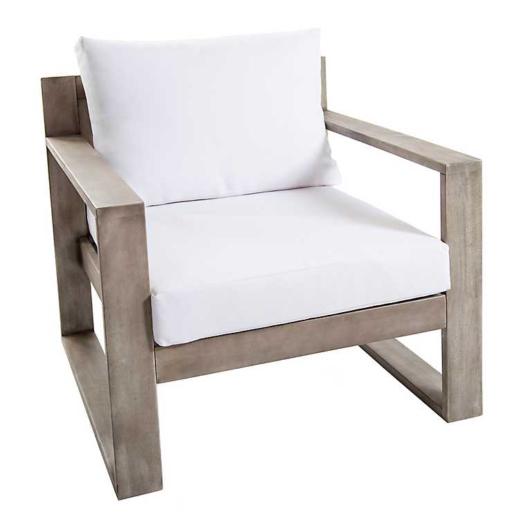 Santorini Gray Acacia Wood Outdoor Chair Kirklands - Acacia Wood Patio Chairs