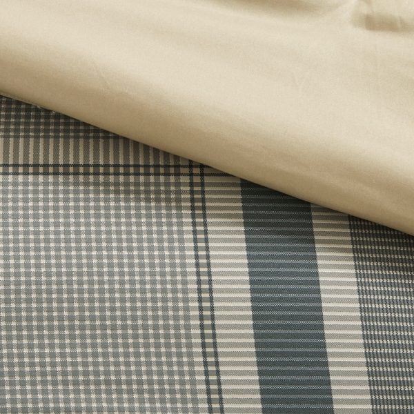 Navy and Taupe Plaid Print Twin Comforter Set