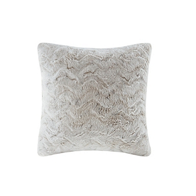 Harris Faux Fur 24x24 Throw Pillow, Quiet Gray