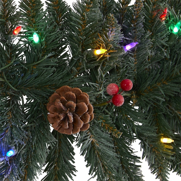 Snow Dusted Pine Cone and Berries LED Garland