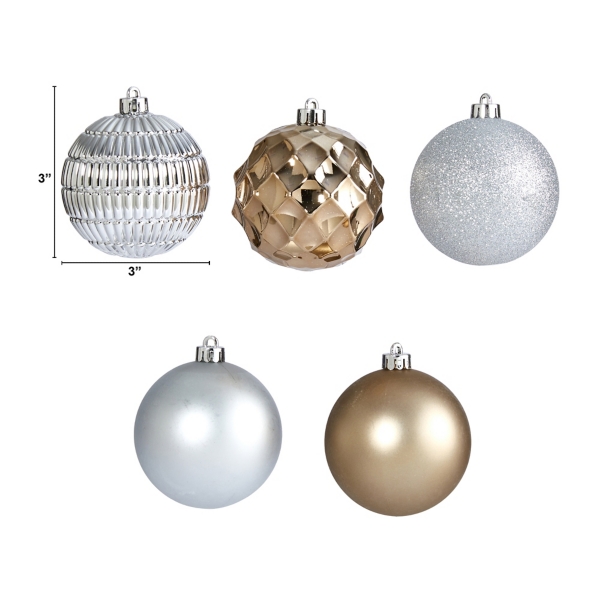 Silver and Gold Shatterproof Ornaments