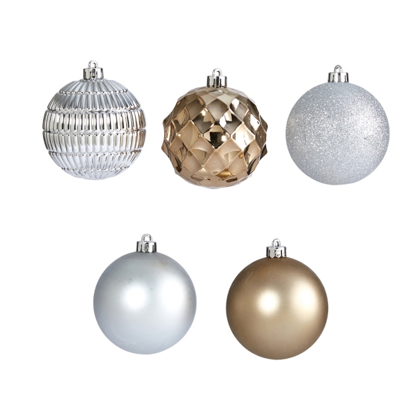 Silver and Gold Shatterproof Ornaments
