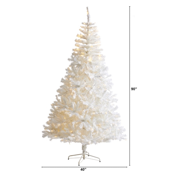 7.5 ft. Pre-Lit LED White Christmas Tree