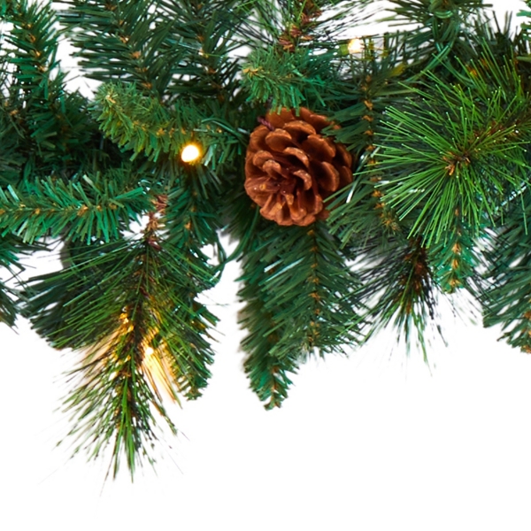 Mixed Pine Clear LED Lighted Garland
