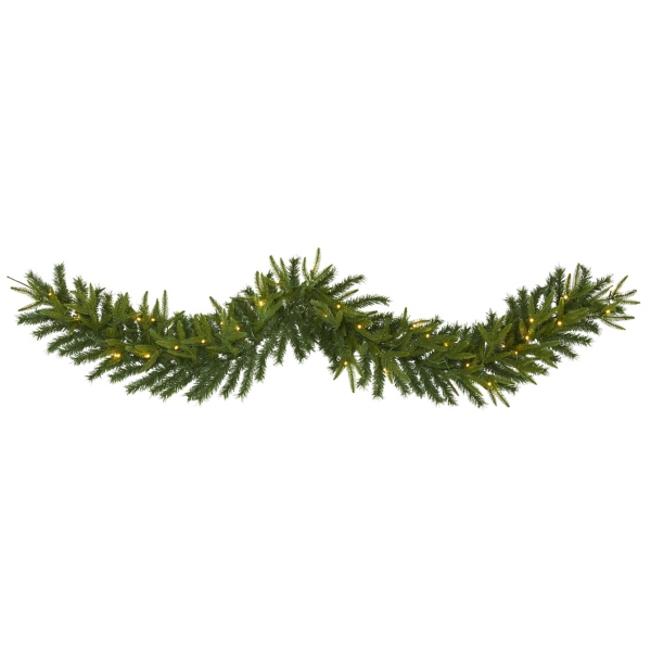 Green Pine Clear LED Garland
