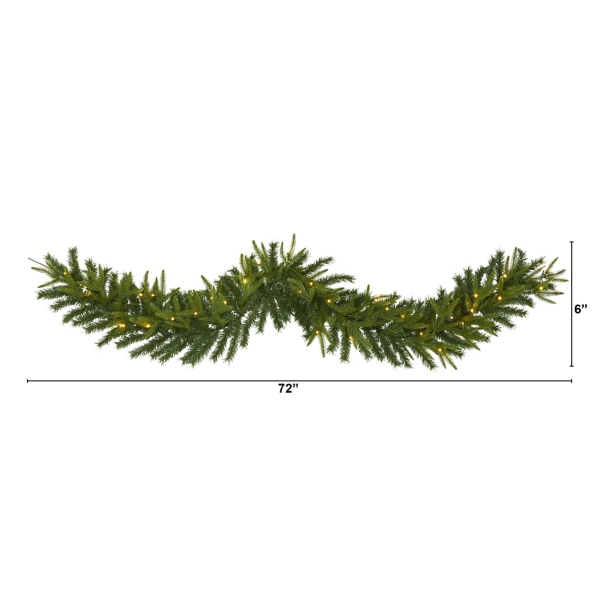 Green Pine Clear LED Garland