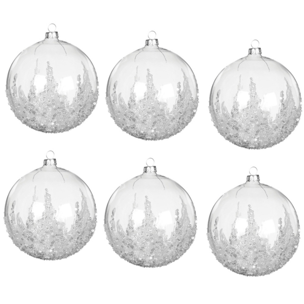 White christmas deals glass ornaments