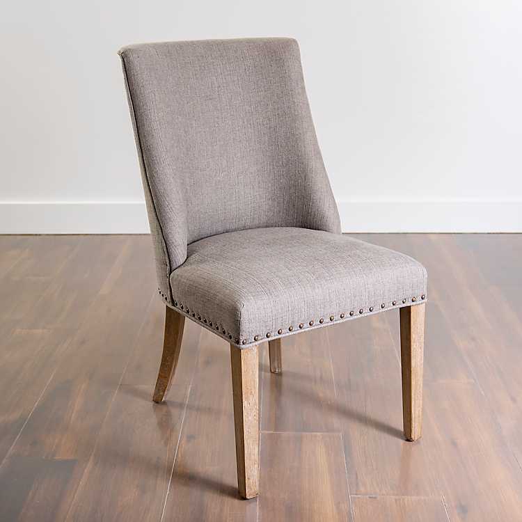 Julia Gray Upholstered Dining Chair, Gray Upholstered Kitchen Chairs