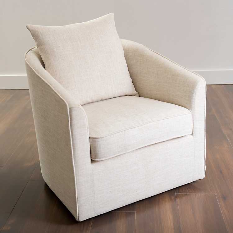 Cream Club Swivel Accent Chair Kirklands, Swivel Accent Chair For Living Room