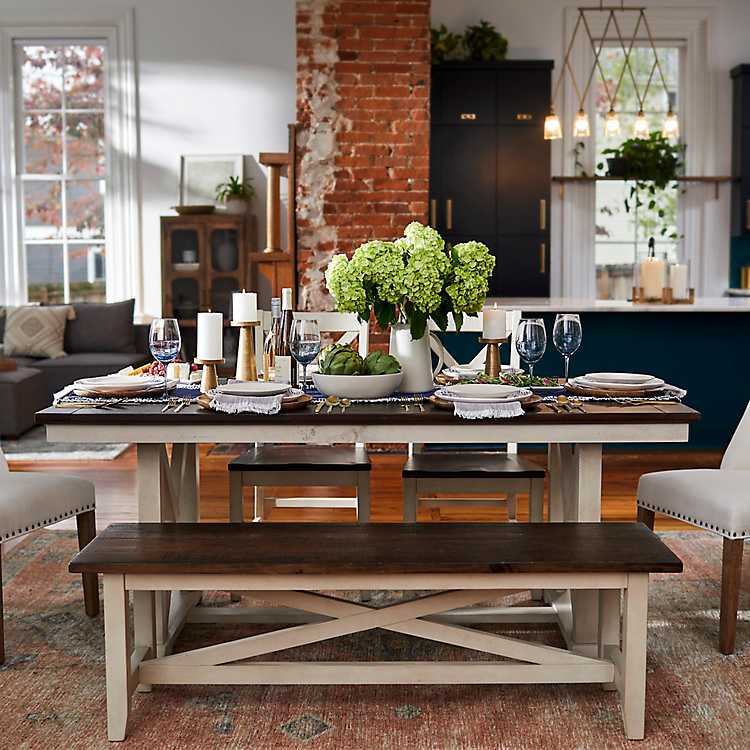 Ivory Jackson Dining Table, Dark Wooden Dining Room Table