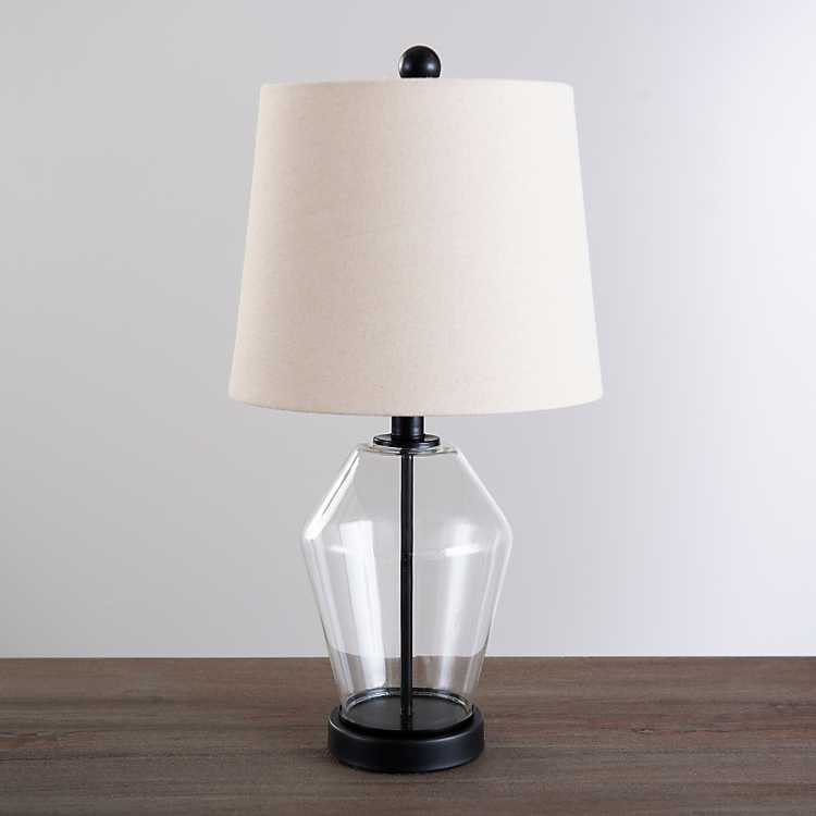 Dexter Glass Table Lamp Kirklands, Tapered Metal And Glass Jug Table Lamp