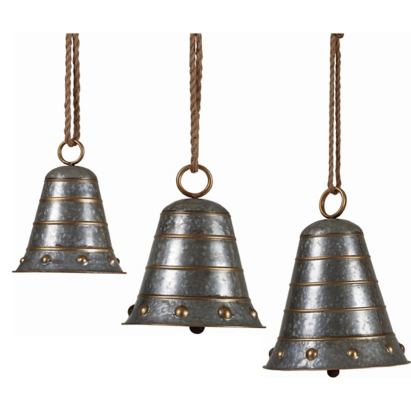 Silver Christmas Bells, Set of 3