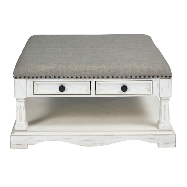 Upholstered square store coffee table