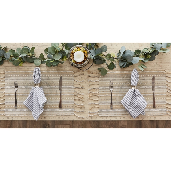 Natural Tonal Stripe Placemats, Set of 6