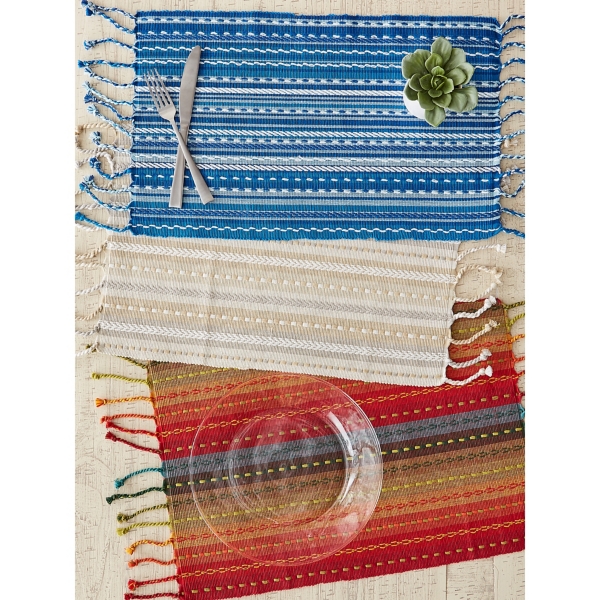 Natural Tonal Stripe Placemats, Set of 6