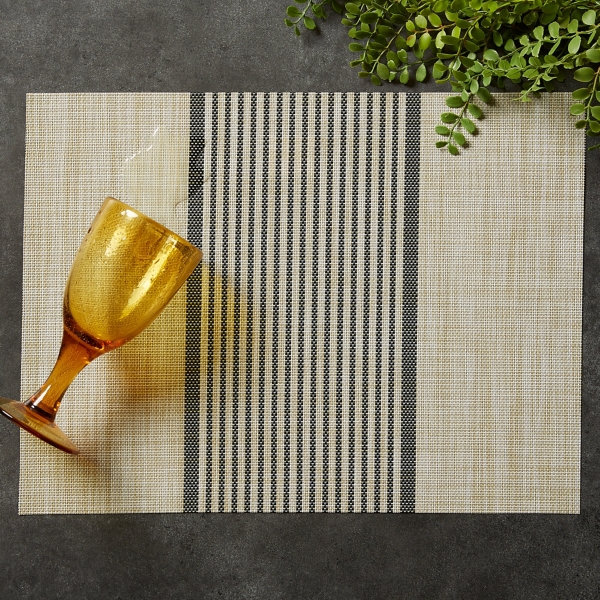 Black Stripe Woven Placemats, Set of 6 Kirklands Home