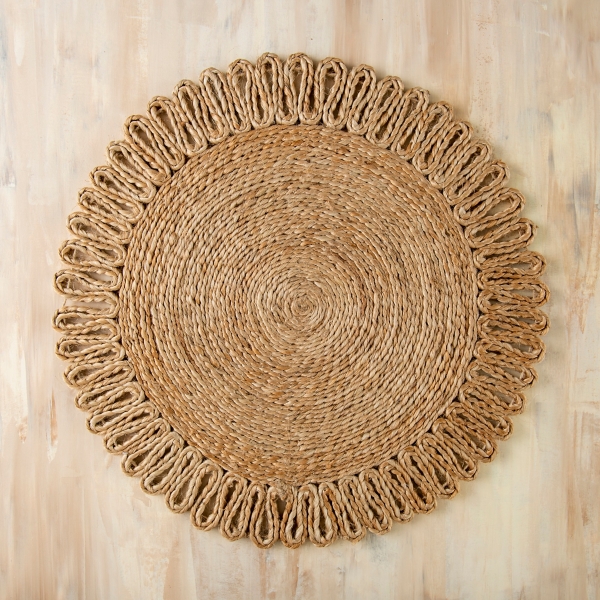 Vintage 1960s Coiled Jute Placemats Boho Chic Natural Fiber Table Mats Set  of 6