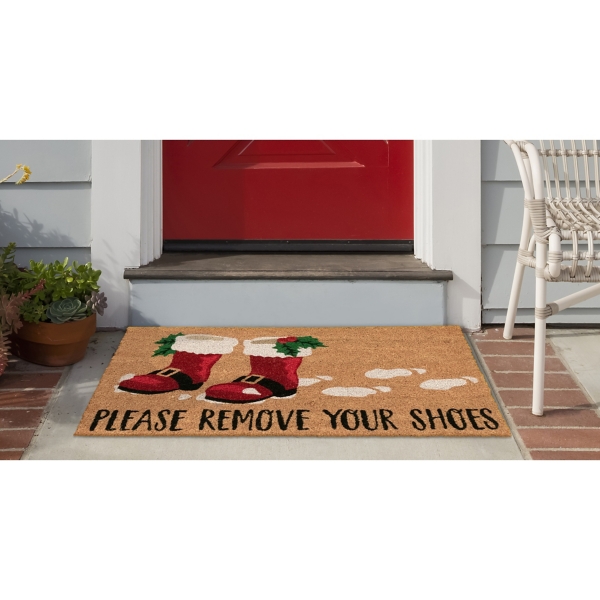 Natural Santa's Boots Doormat