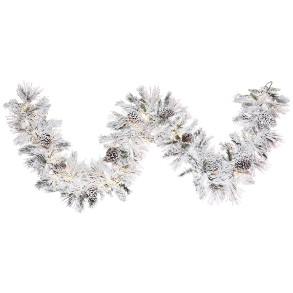 Pre-Lit Warm White Flocked Garland | Kirklands Home