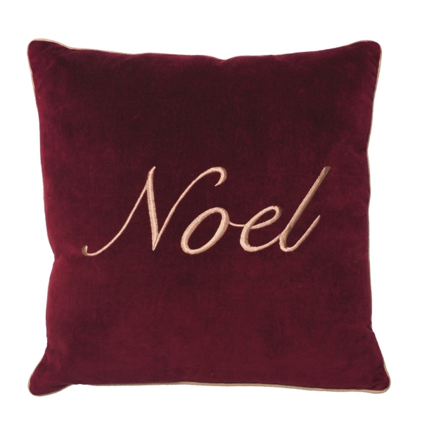 Burgundy and Gold Velvet Noel Pillow Kirklands Home